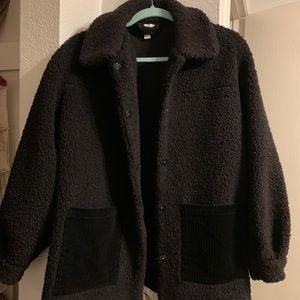 & Other Stories black shearling coat